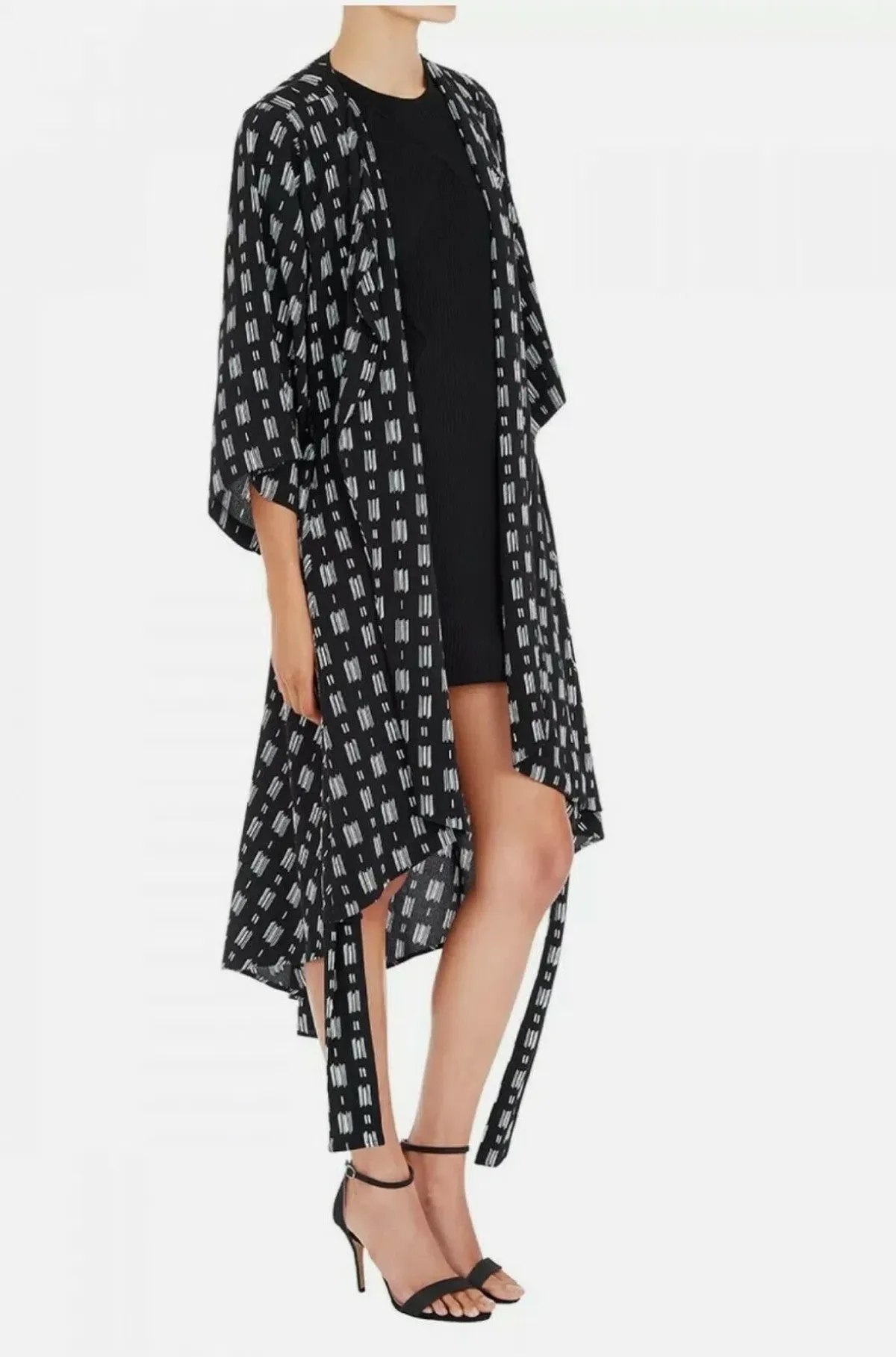 Sass & Bide The It Of You Kimono Robe Dress Black Print Size 6 - Image 2