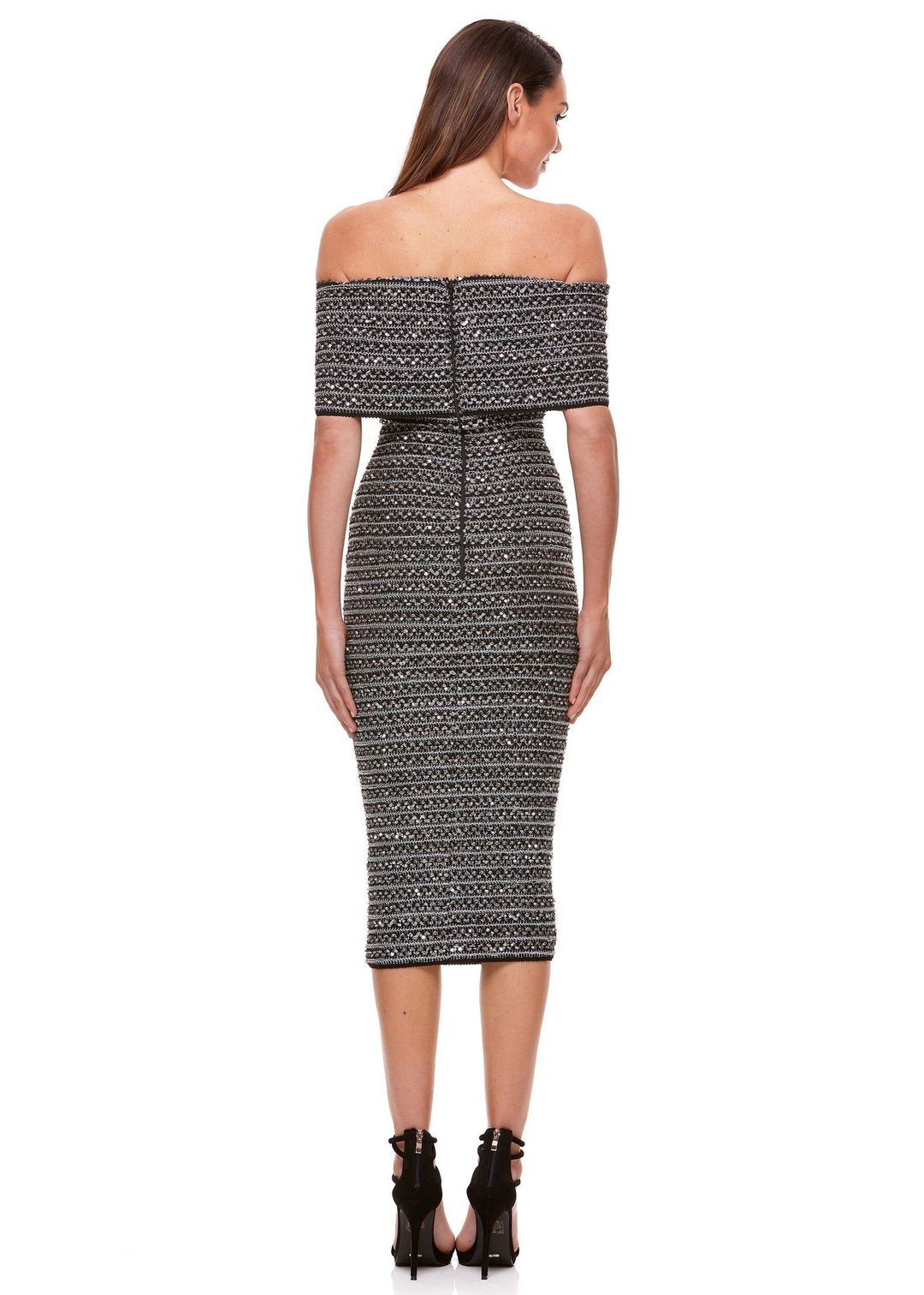 Eliya The Label Lenora Midi Dress Grey Size 8 for rent on The Volte - main image