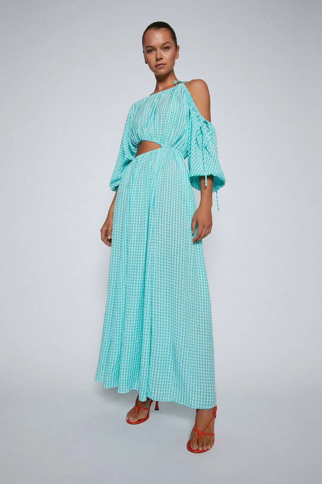 Scanlan Theodore Gingham Drawstring Dress Mint Size 10 for rent on The Volte - main image