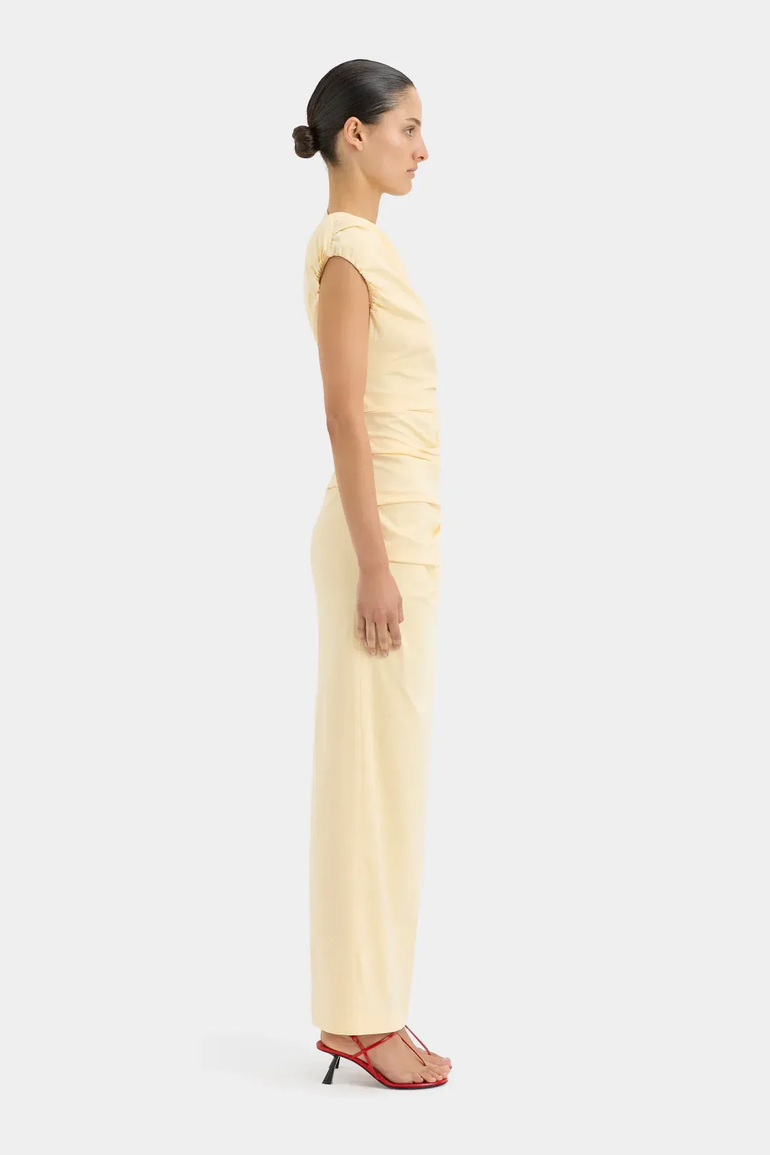 Sir The Label Giacomo Gathered Gown Butter Yellow Size 4/ AU 14 for rent on The Volte - main image