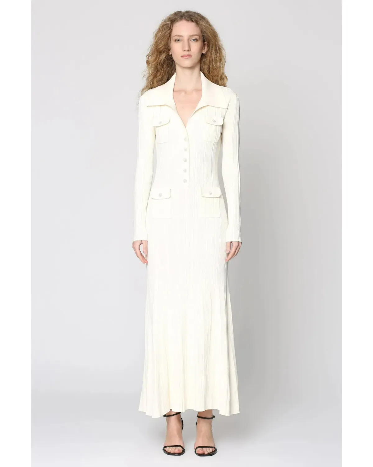 Self Portrait Embellished Midi Dress Cream Size AU 8 - Image 1