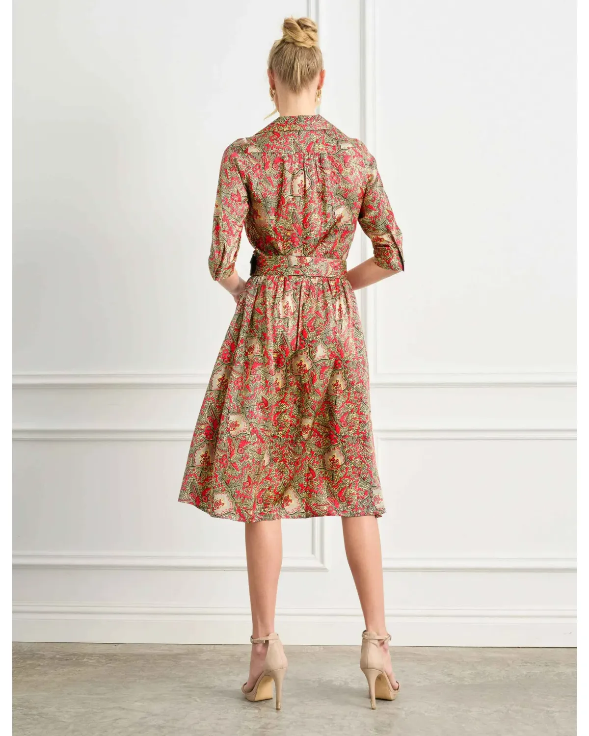 Leona Edmiston Demi 'Belle Epoch' Silk Shirtdress Multi Size 4 / AU 16 - Image 3
