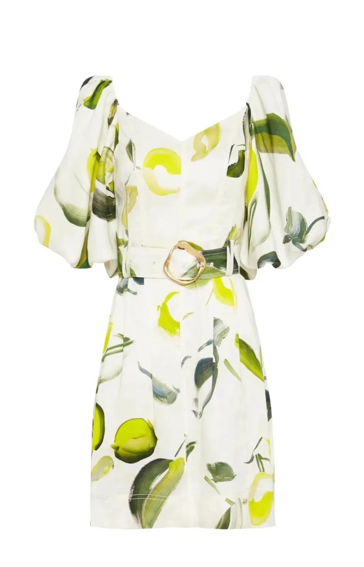 Aje Zest Mini Dress Tropical Lime Print Size 6 - Image 4