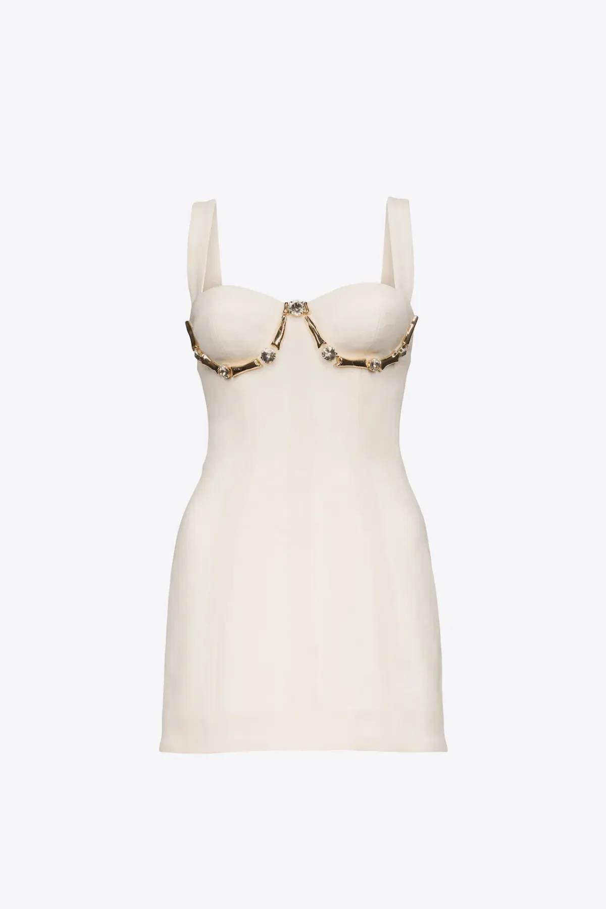 Area Crystal Claw Mini Dress Ivory White Size AU 8  - Image 5