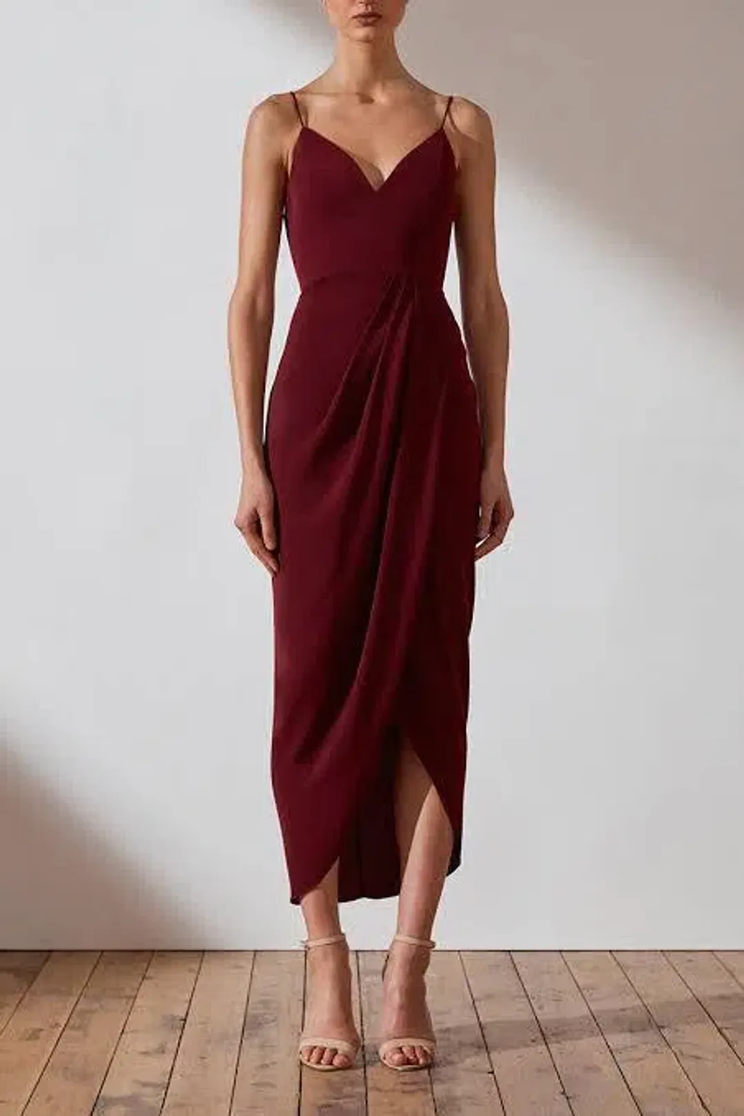 Shona Joy Core Cocktail Dress Burgundy Size 8  for rent on The Volte - main image