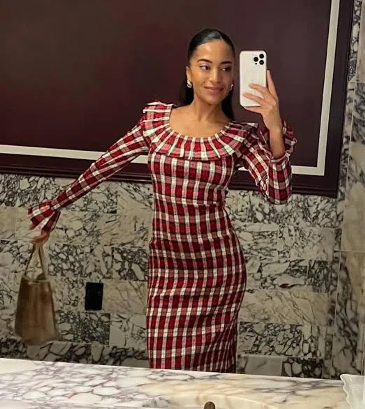 Doen Rosabelle Tartan Long Sleeve Dress Print Size 10  - Image 2