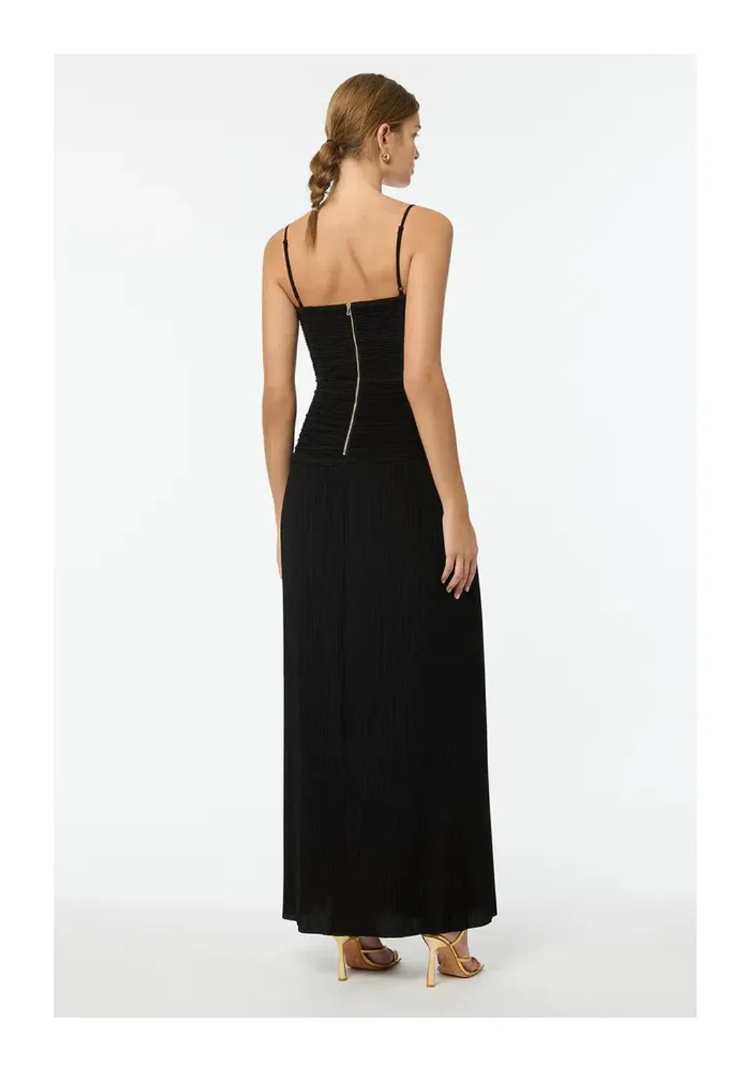 Manning Cartell Double Time Pleat Maxi Dress Black Size 12 for rent on The Volte - main image
