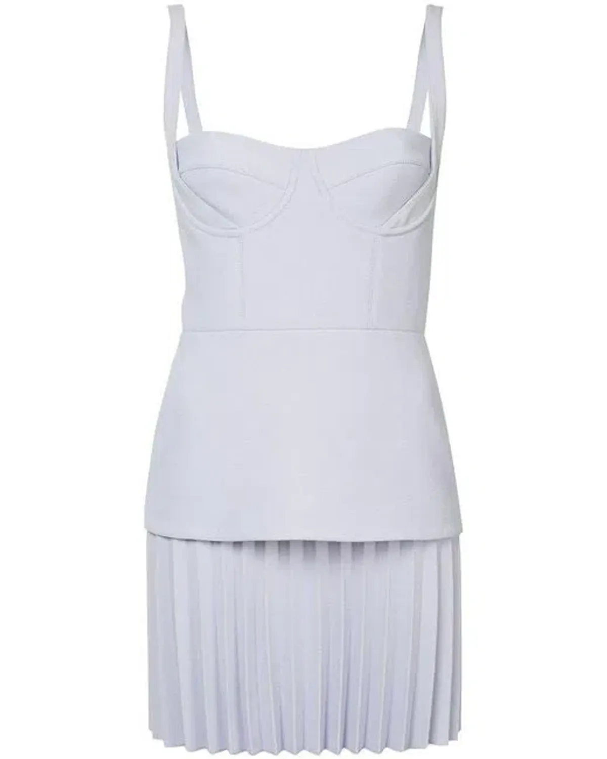 Dion Lee Bustier Pleated Mini Dress Pastel Purple Size 8 - Image 4