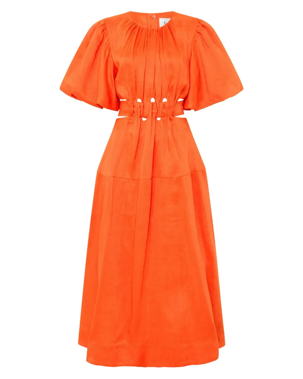 Aje Cosette Tie Back Midi Dress Orange Size AU 12 - Image 5