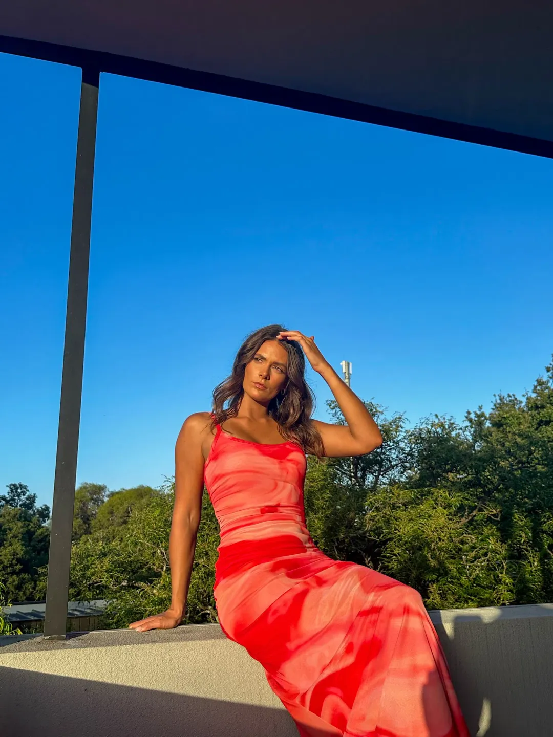 Kookai Haven Maxi Dress Strawberry Size AU 6 for rent on The Volte - main image