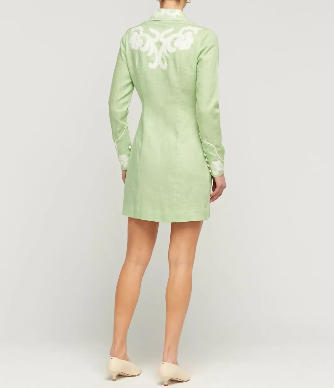 Alemais Ruby Applique Mini Dress Mint Size 8 for rent on The Volte - main image