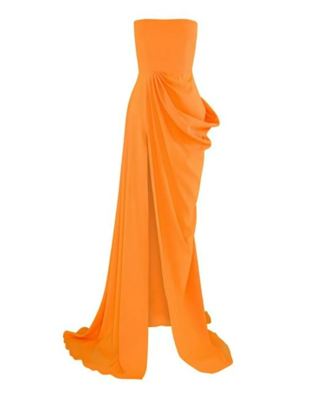 Alex Perry Reed Draped Crepe Gown Orange Size XS / AU 6 for rent on The Volte - main image