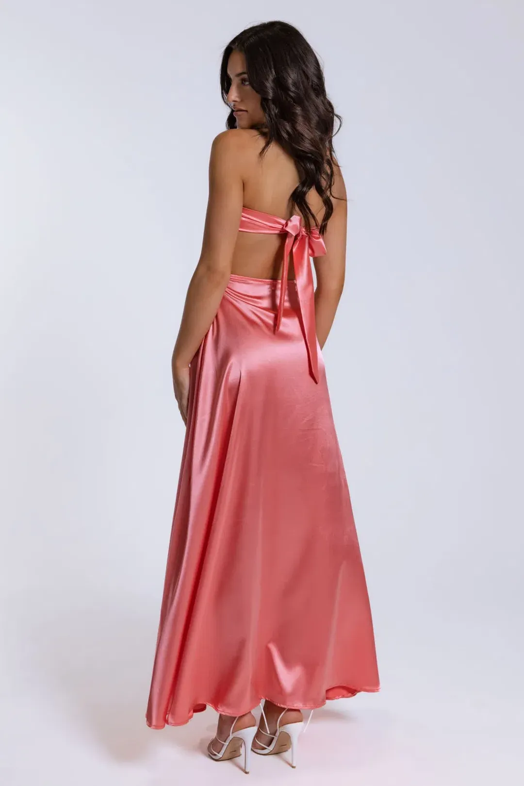 Lane + Sass Lucy Gown Guava Pink Size S/ Au 8 for rent on The Volte - main image