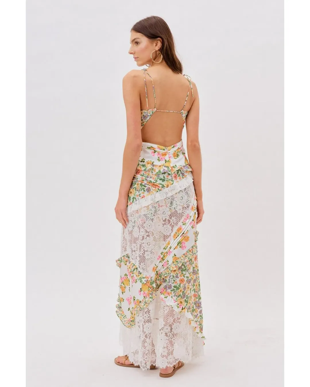 For Love and Lemons Rosalyn Maxi Dress Floral Size M / AU 10 for rent on The Volte - main image