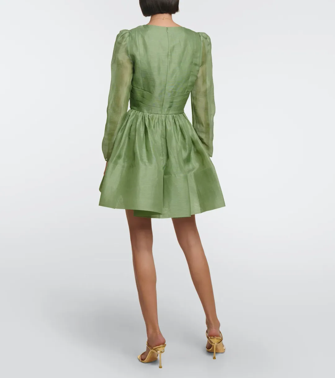 Zimmermann Lyrical Cross Over Mini Dress Fern Green  for rent on The Volte - main image