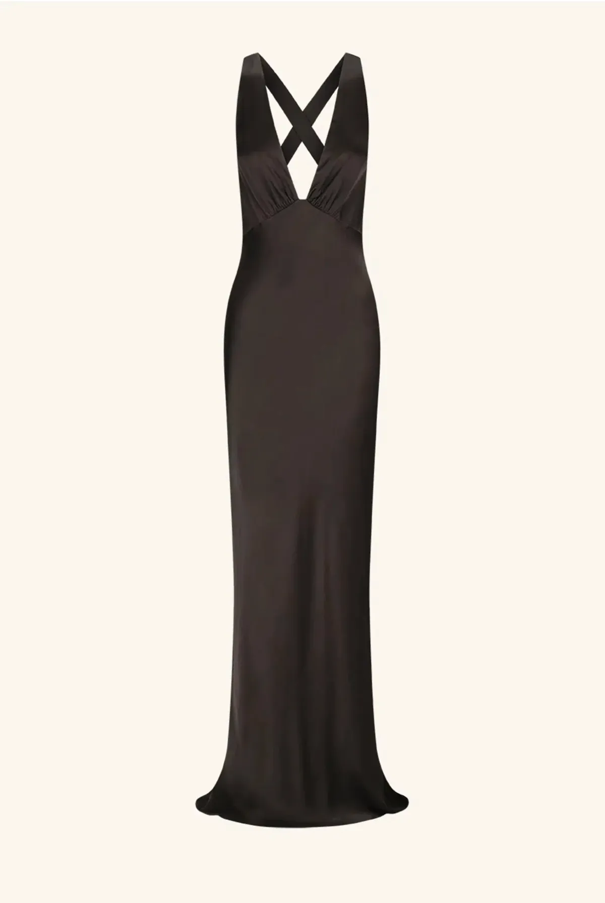 Shona Joy La Lune Plunged Cross Back Maxi Dress in Black Size 6 - Image 3