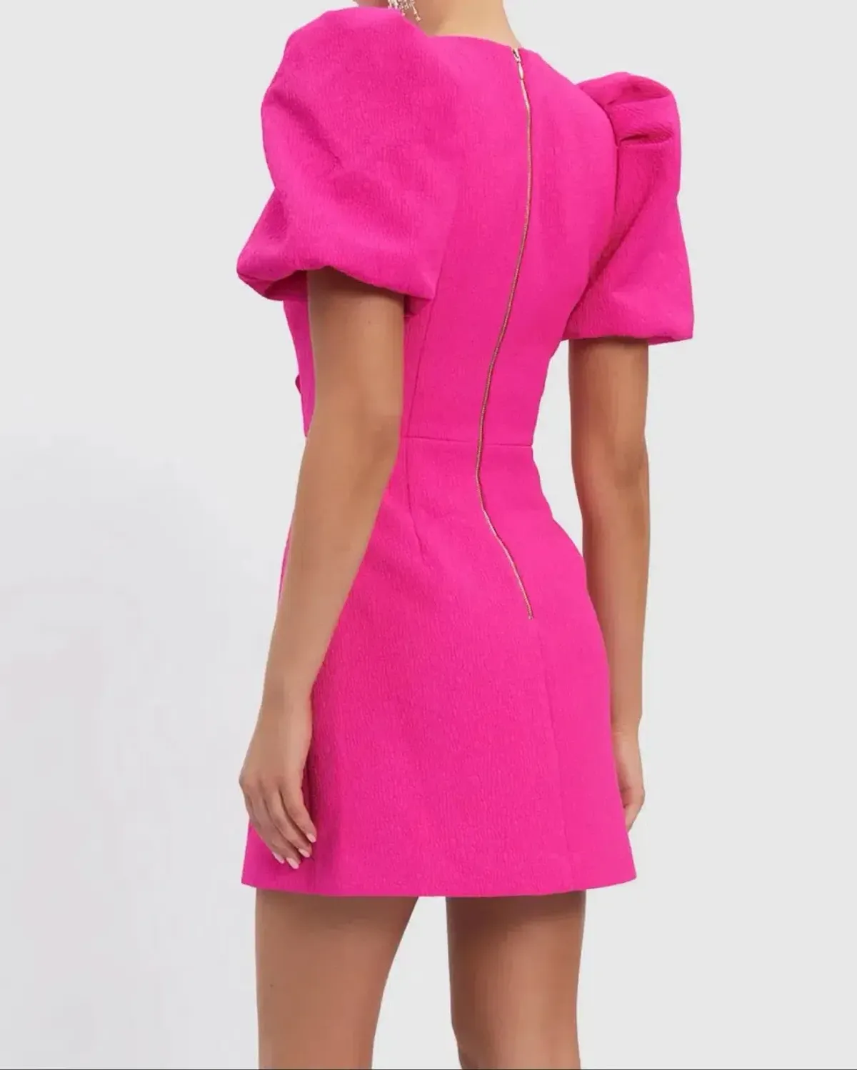 Rebecca Vallance Cecily Bow Mini Dress Hot Pink Size 10 - Image 3
