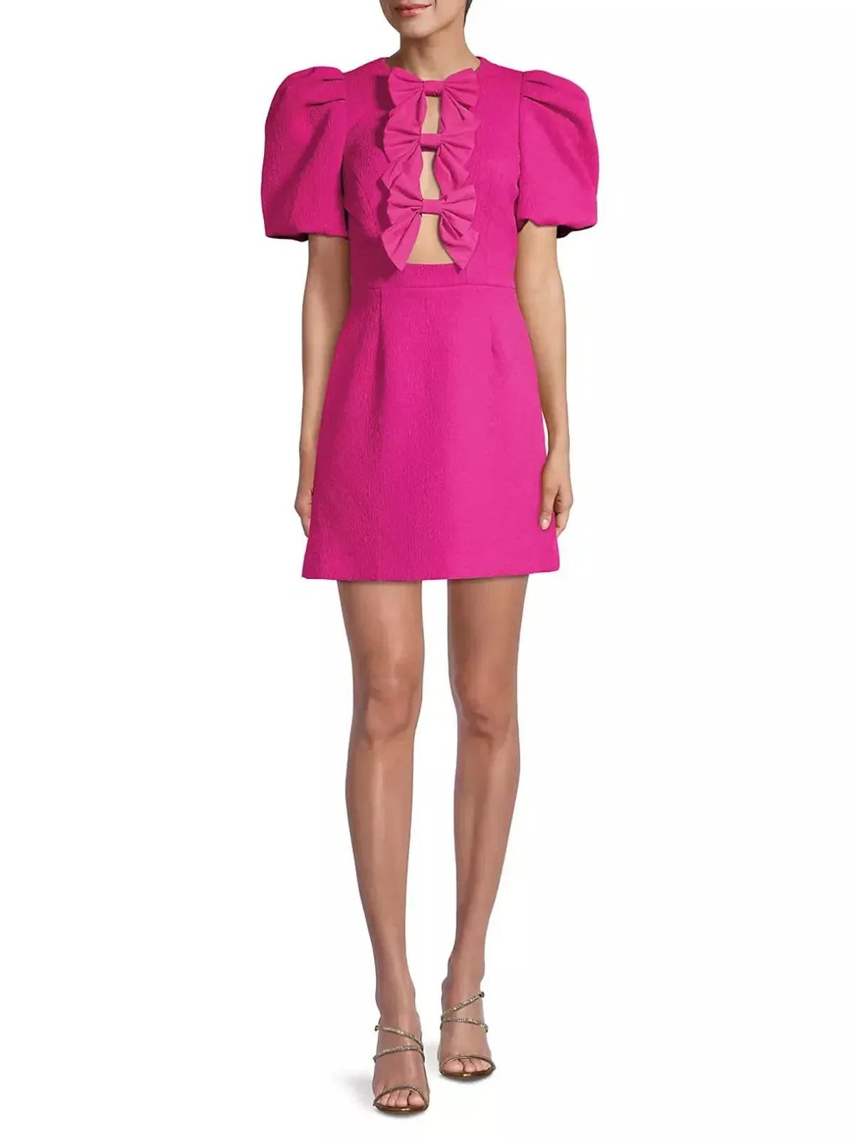 Rebecca Vallance Cecily Bow Mini Dress Hot Pink Size 10 - Image 1
