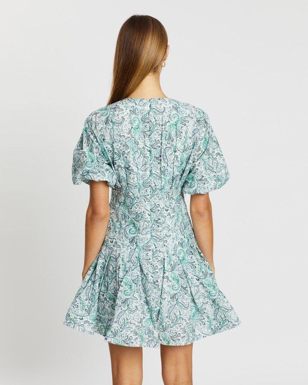 Thurley Brenton Mini Dress Perez Print Turquoise for rent on The Volte - main image