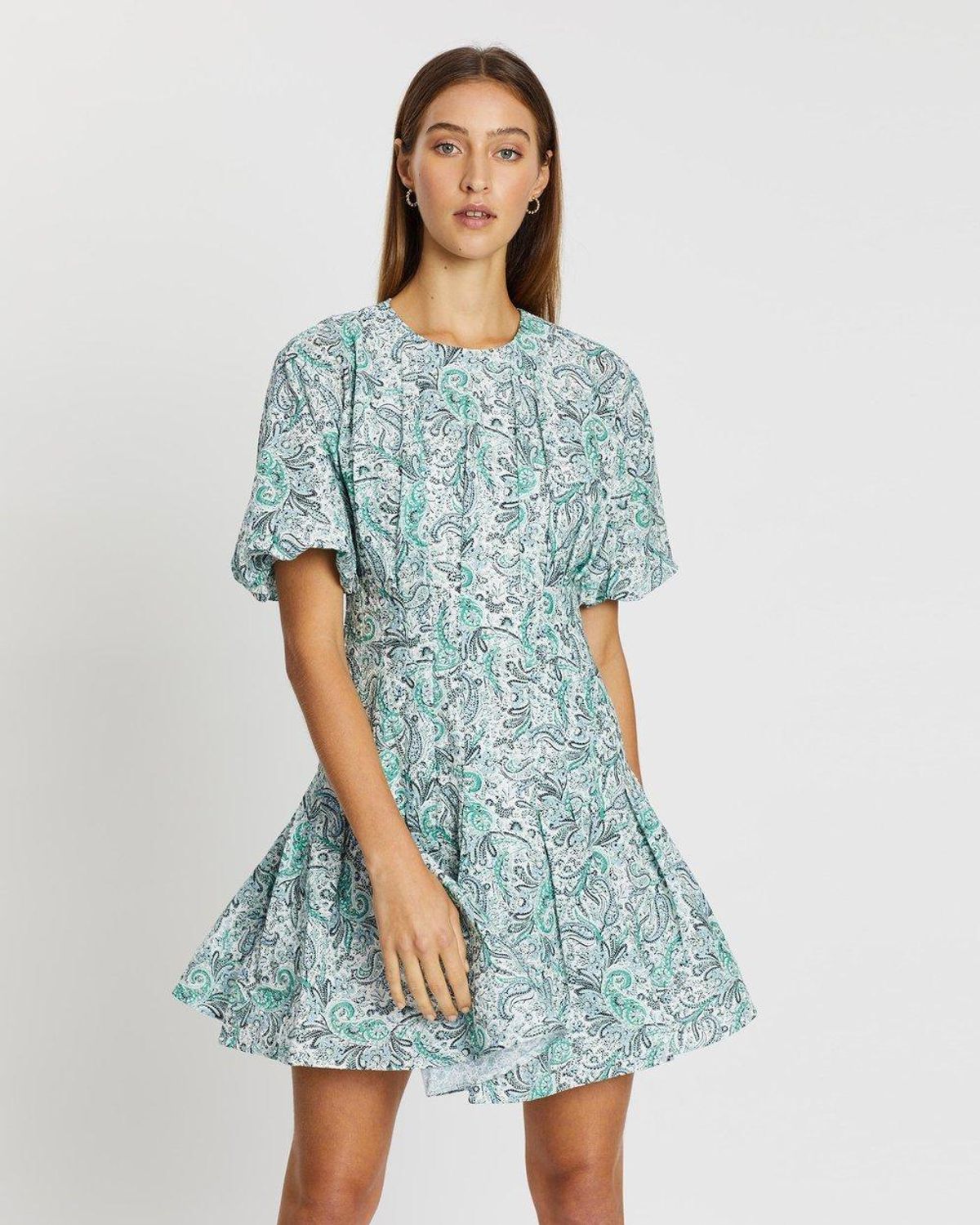 Thurley Brenton Mini Dress Perez Print Turquoise - Image 1