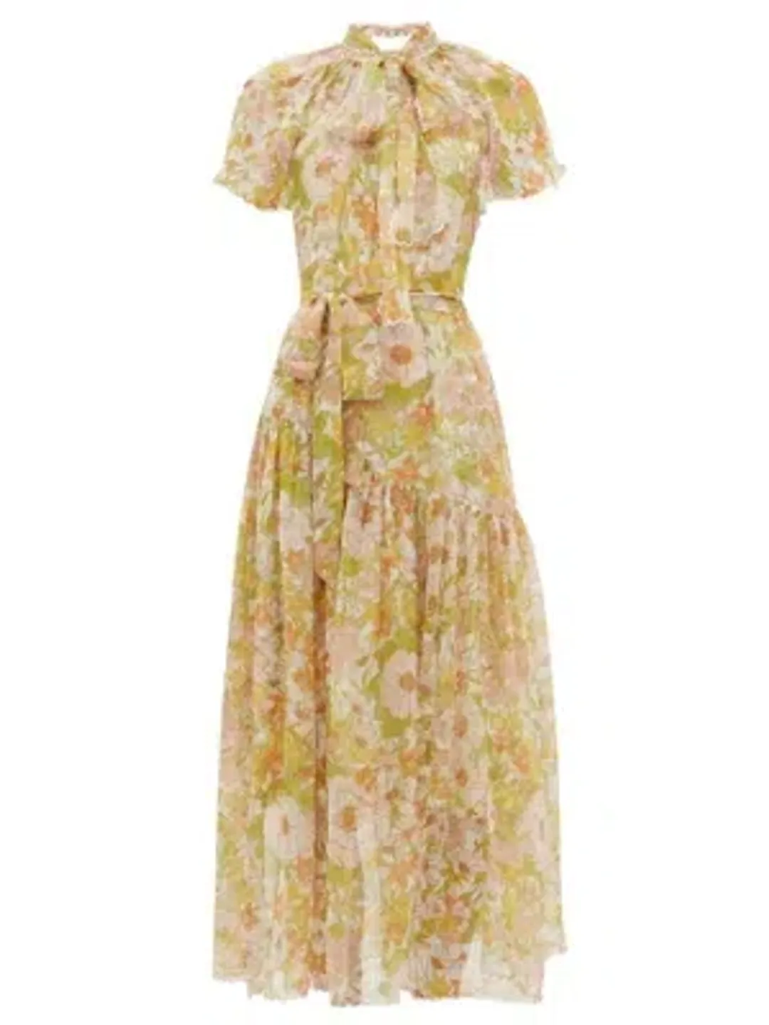 Zimmermann Super Eight Floral-print Silk-chiffon Dress - Pink Multi for rent on The Volte - main image
