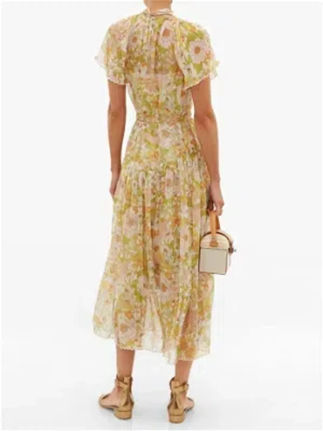 Zimmermann Super Eight Floral-print Silk-chiffon Dress - Pink Multi for rent on The Volte - main image