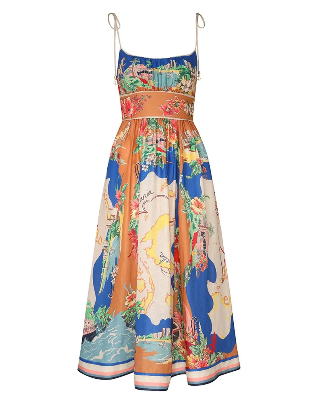 Zimmermann Alight Picnic Dress Nautical Print Size 1/Au 10  for rent on The Volte - main image