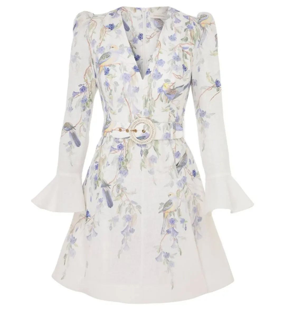 Zimmermann Nutura Mini Dress Blue Birds Size 3 / AU 14 for rent on The Volte - main image