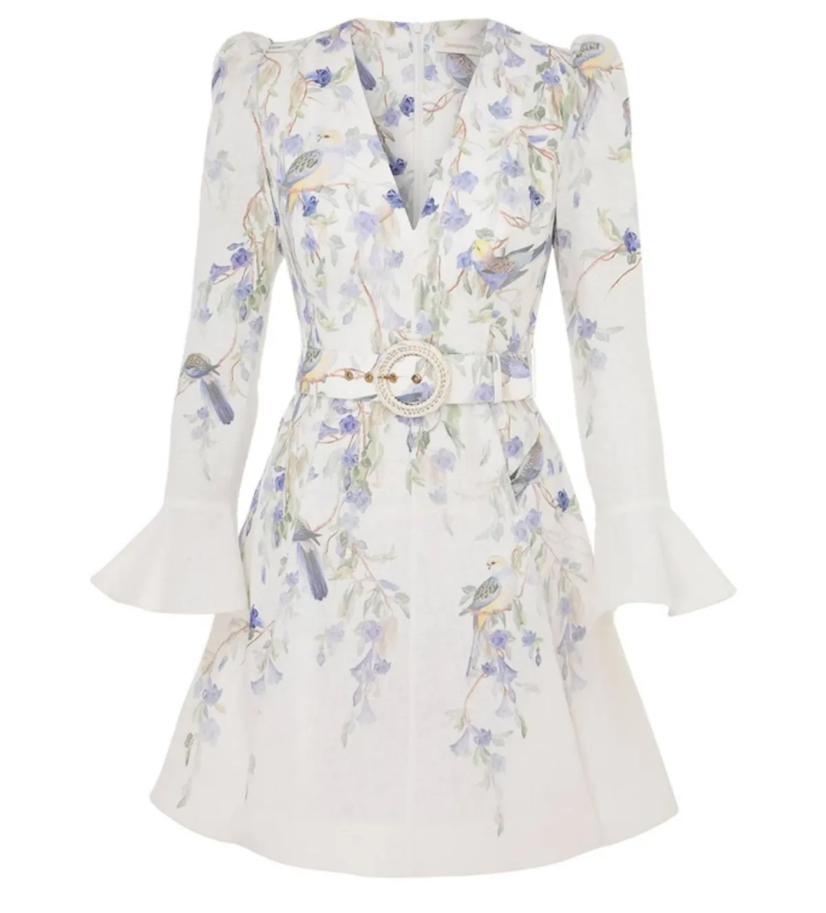 Zimmermann Nutura Mini Dress Blue Birds Size 3 / AU 14 - Image 4