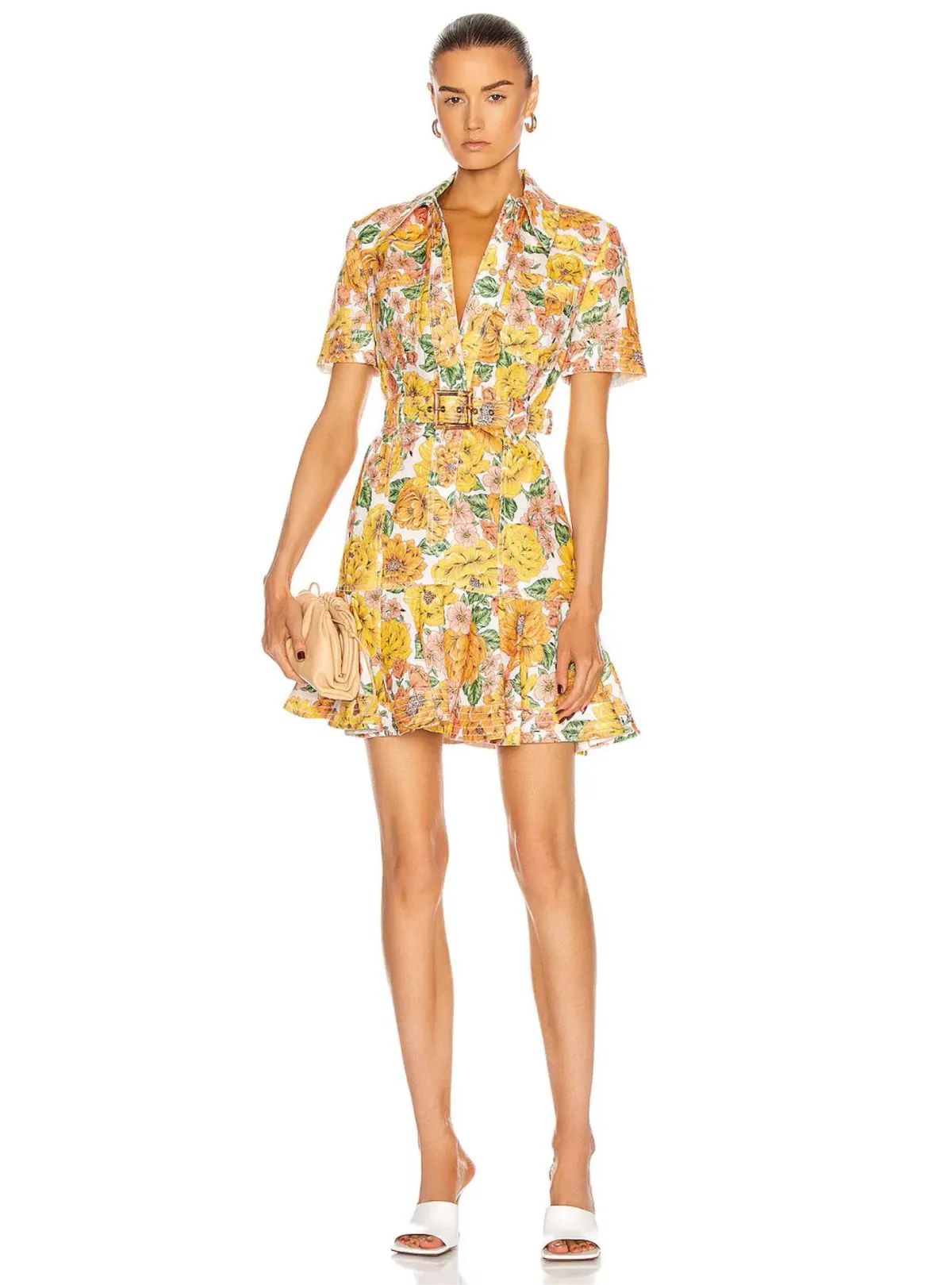 Zimmermann Poppy Belted Mini Dress Sunshine Floral Size 6 - Image 1