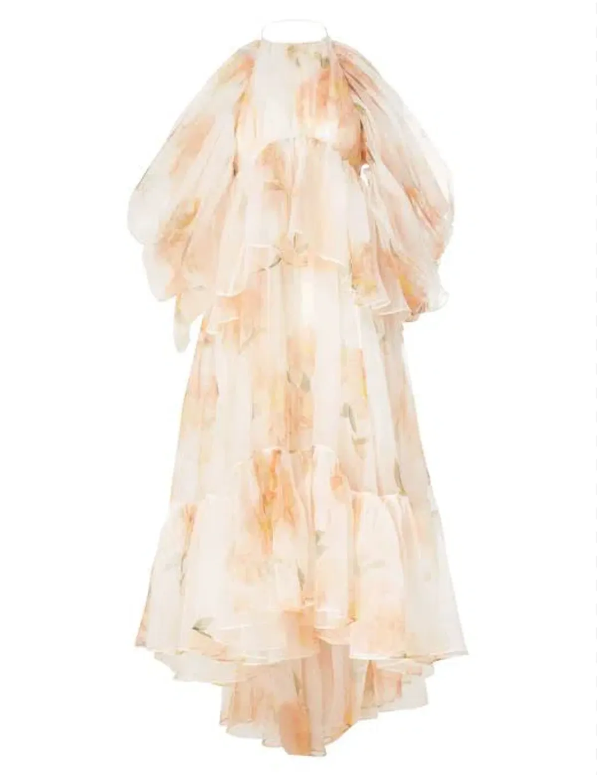 Zimmermann Natura Gathered Midi Dress in Ivory Camellia Size 0 / AU 8 - Image 3