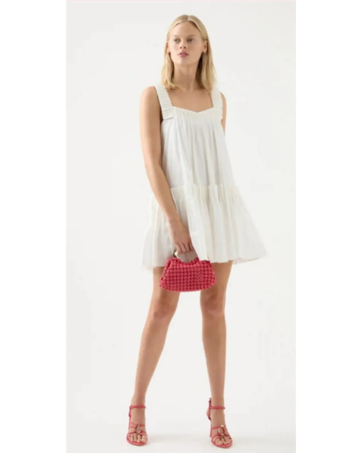 Aje Cecilia Smock Mini Dress Ivory Size AU 14 - Image 1