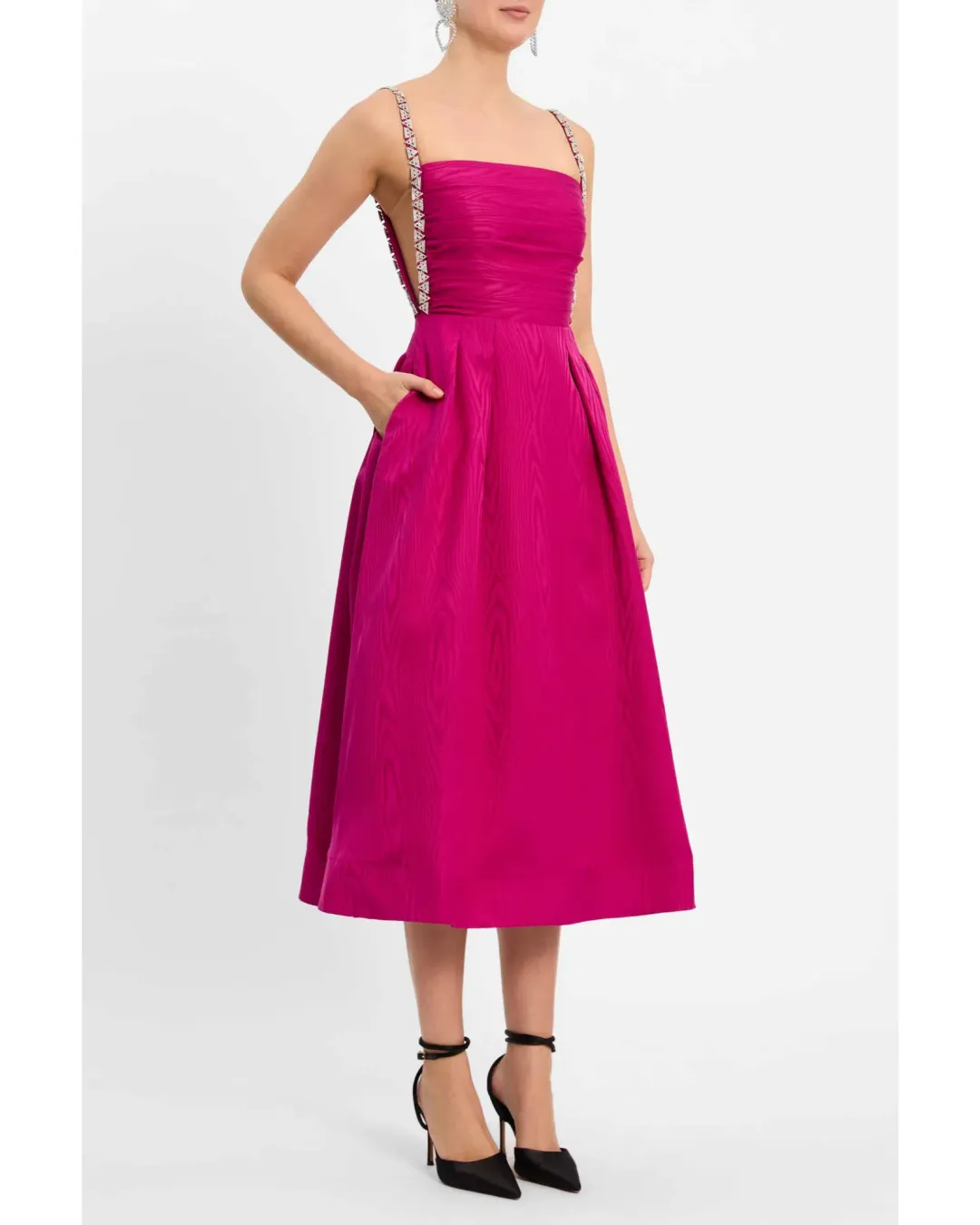 Rebecca Vallance Cynthia Midi Dress Fuchsia Size AU 10 for rent on The Volte - main image