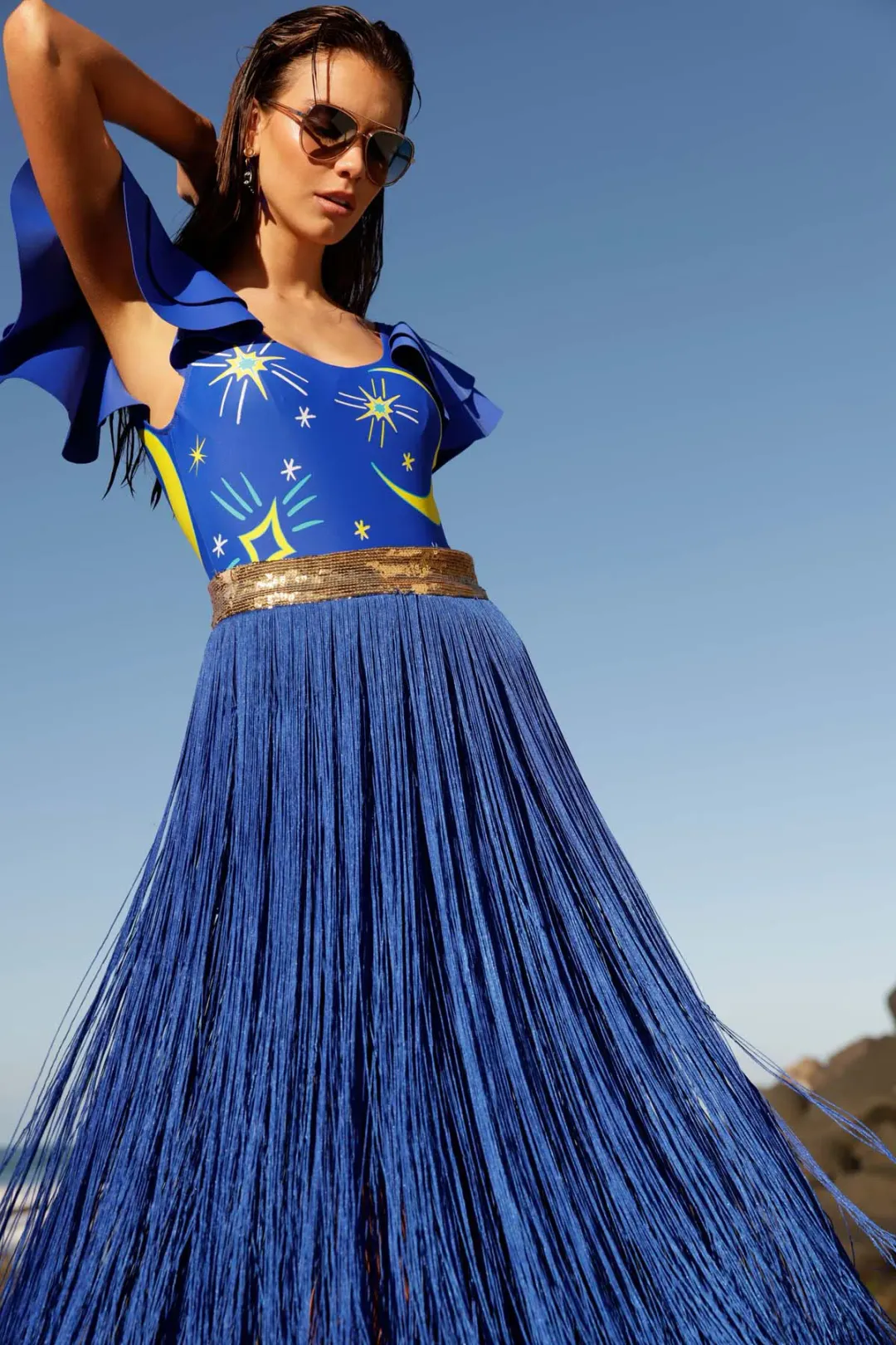 Love, Bonfire The Label Top Size S and Deep Blue Yonder Skirt Size XS Set Blue for rent on The Volte - main image