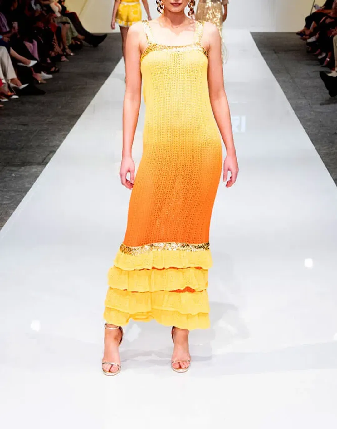 Love, Bonfire The Label Eternal Sunshine Knit Dress Yellow Multi Size 10 for rent on The Volte - main image