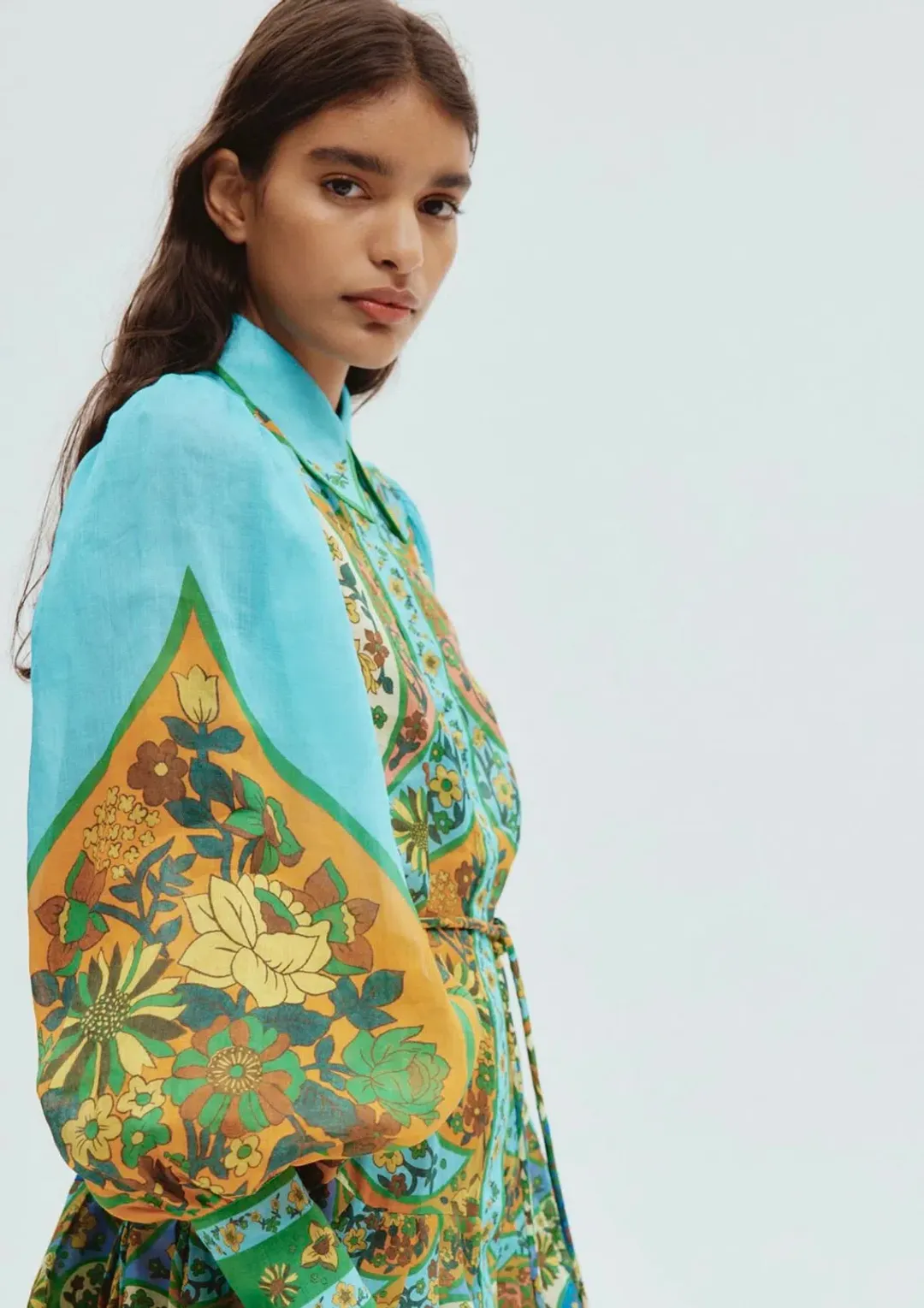 Alemais Sofie Midi Shirtdress Multi Size 14 for rent on The Volte - main image