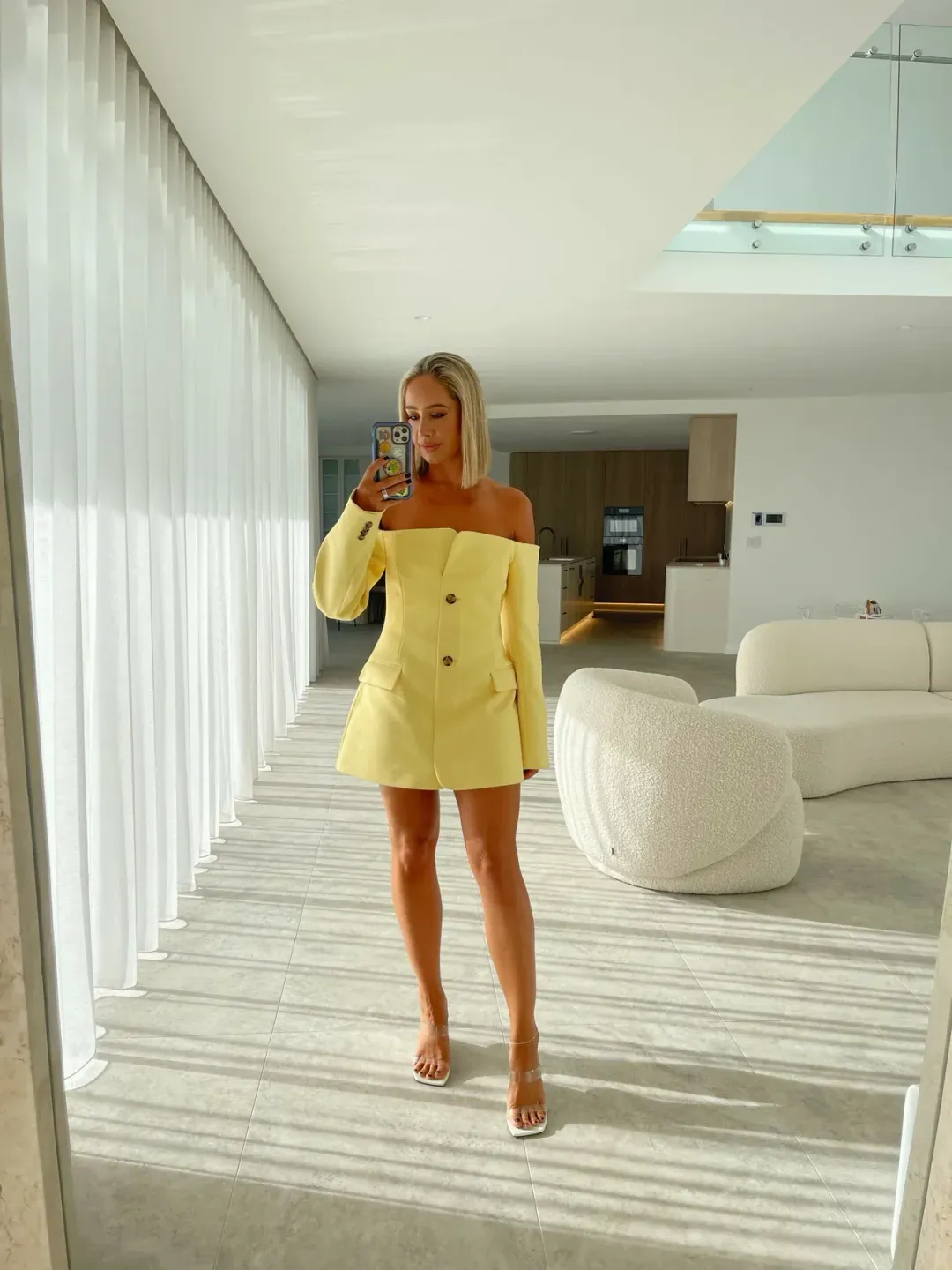 Sir the Label Sandrine Tailored Mini in Limone Size 10  for rent on The Volte - main image