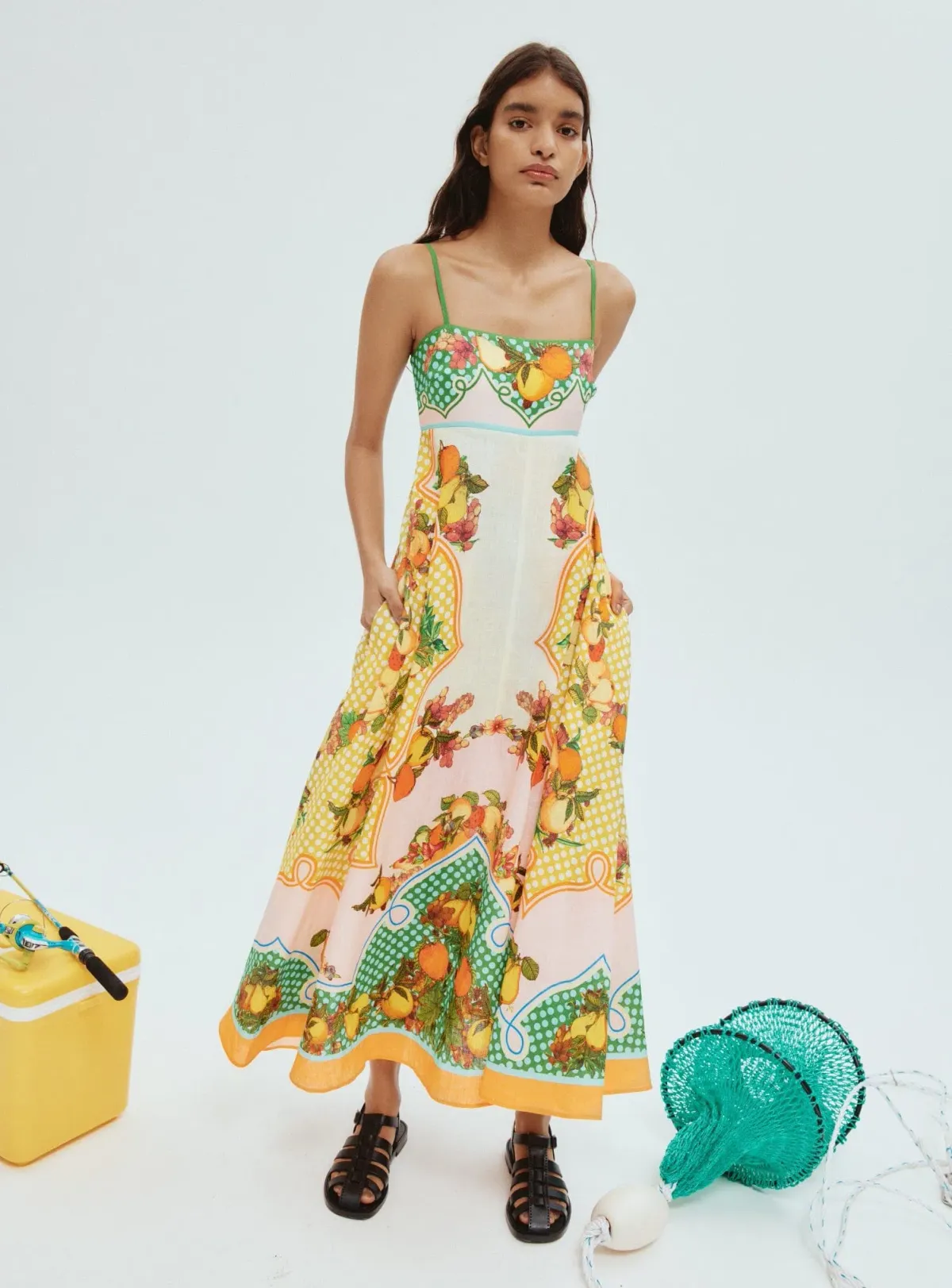 Alemais Lemonis Midi Sundress Print Size AU 8 - Image 1