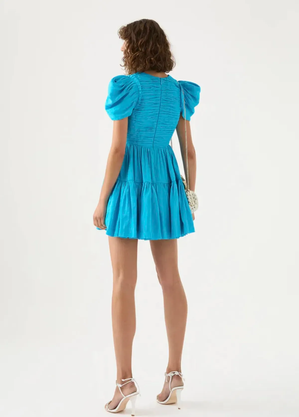 Aje Severine Tiered Mini Dress Sky Blue Size 8 - Image 2