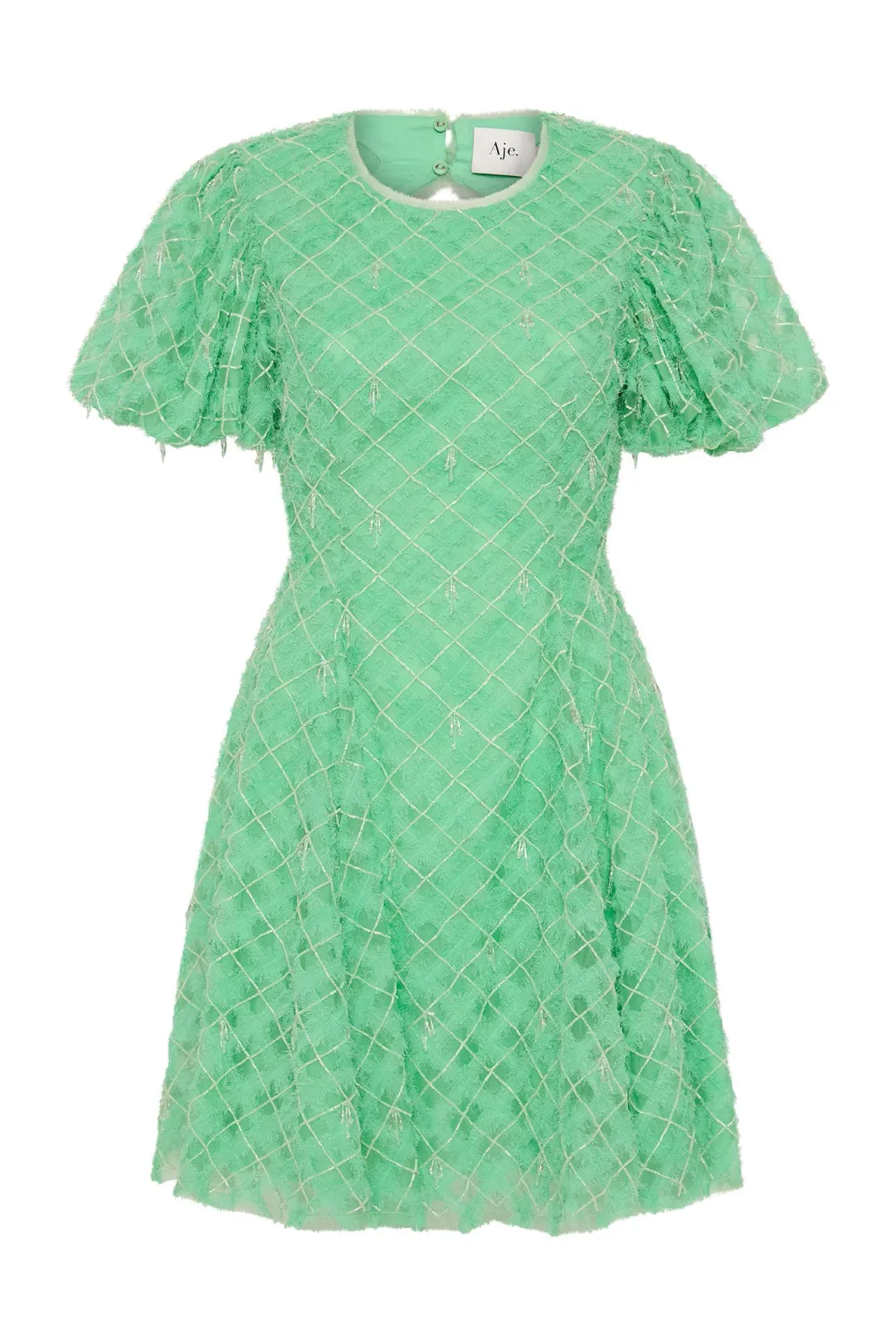 Aje Context Embellished Mini Dress Marine Green Size 8 for rent on The Volte - main image