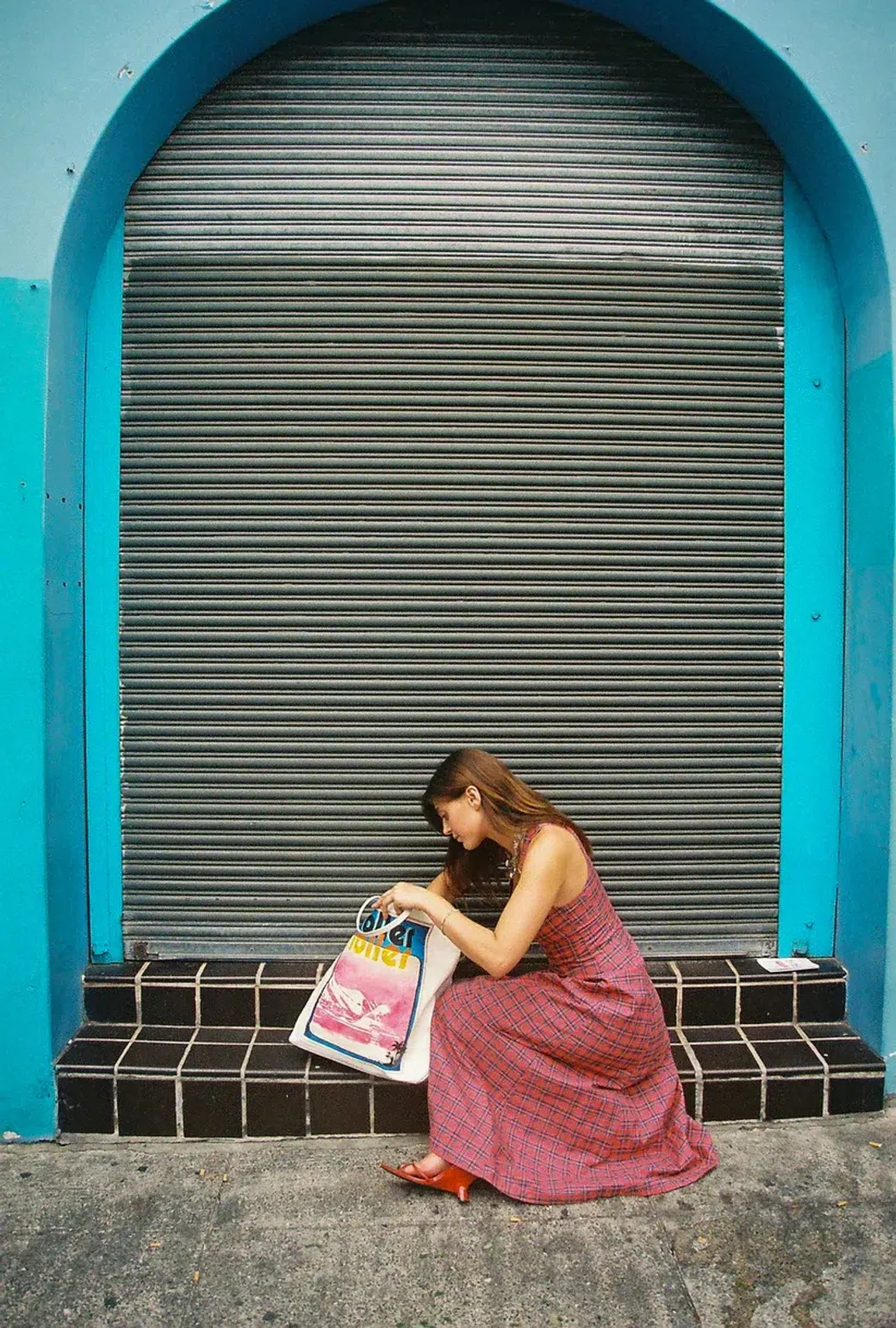 Katharina Lou The Annabel Maxi Dress in Red Tartan Size XL / AU 14 for rent on The Volte - main image