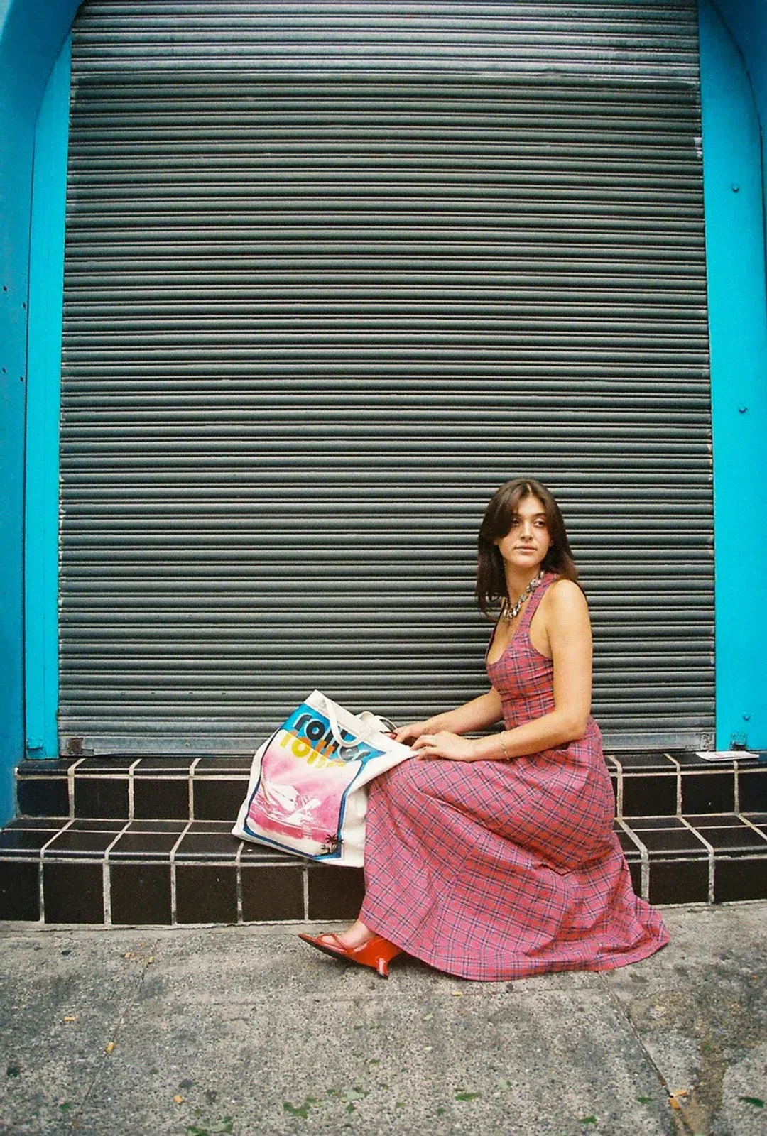 Katharina Lou The Annabel Maxi Dress in Red Tartan Size XL / AU 14 for rent on The Volte - main image