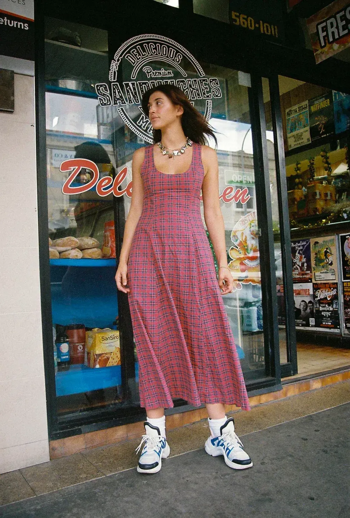 Katharina Lou The Annabel Maxi Dress in Red Tartan Size XL / AU 14 - Image 2