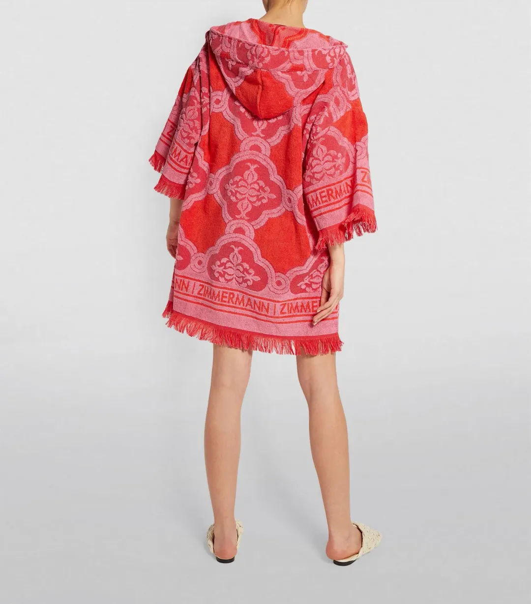 Zimmermann Poppy Fringed Terry Towel Mini Dress Red Pink Size 1 / AU 10  for rent on The Volte - main image