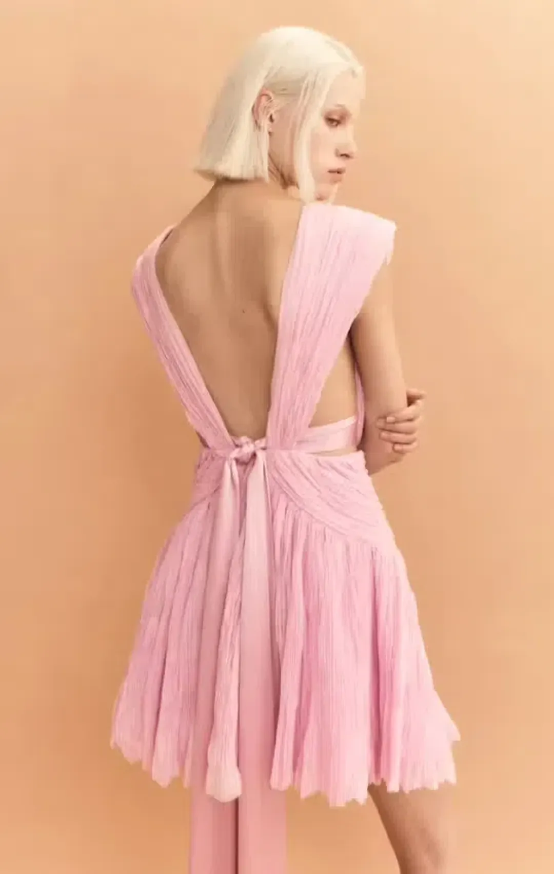 Aje Escapist Mini Dress Flash Pink Size 6 for rent on The Volte - main image