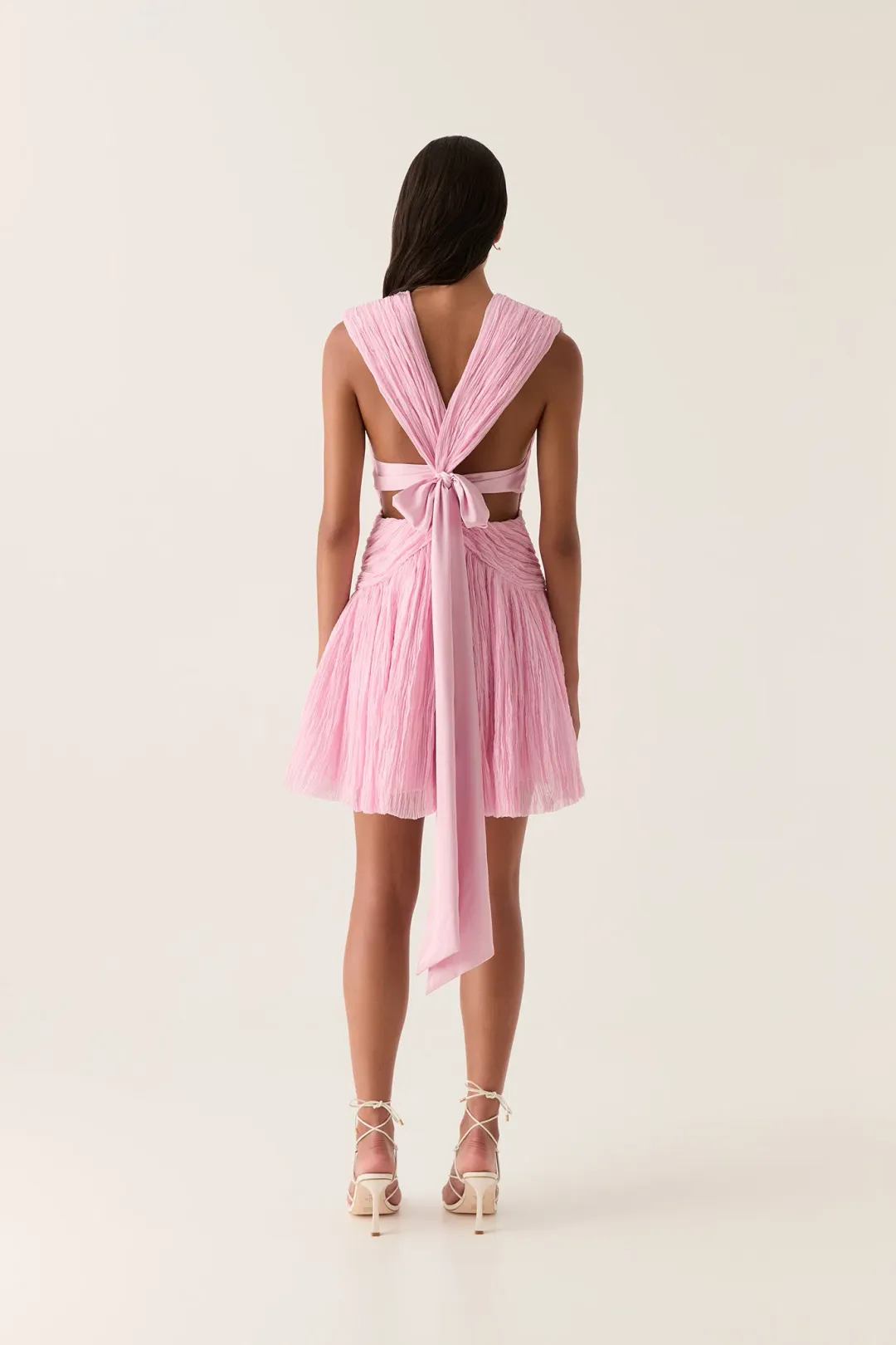 Aje Escapist Mini Dress Flash Pink Size 6 for rent on The Volte - main image