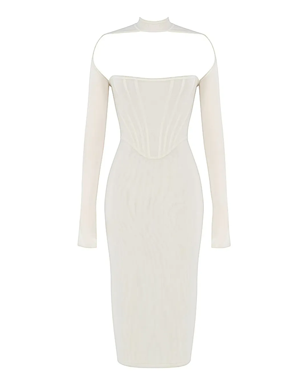 House of CB Milarose Midi Dress White Size AU 8 for rent on The Volte - main image