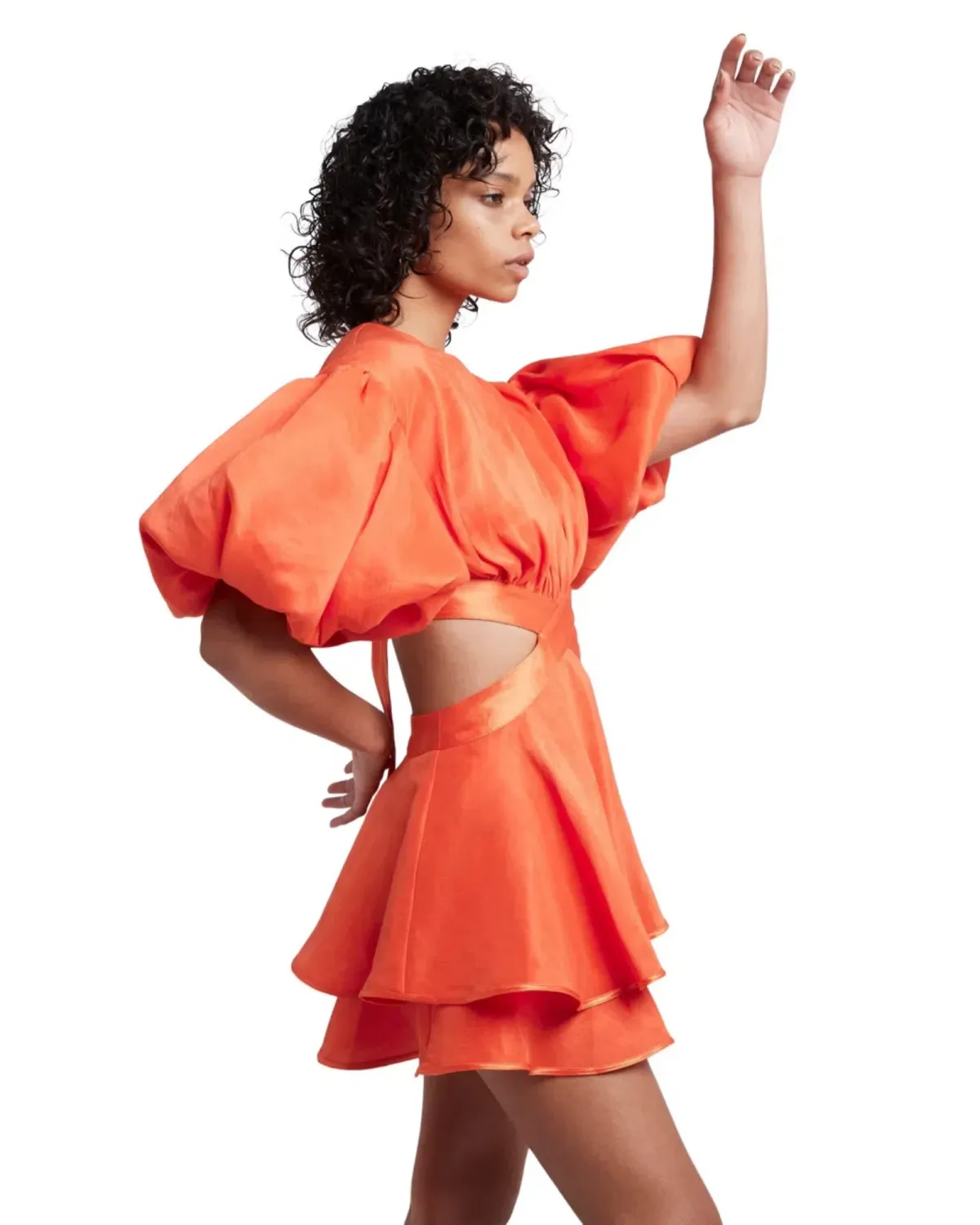 Aje Gracious Cut Out Mini Dress Saffron Size AU 8 - Image 2