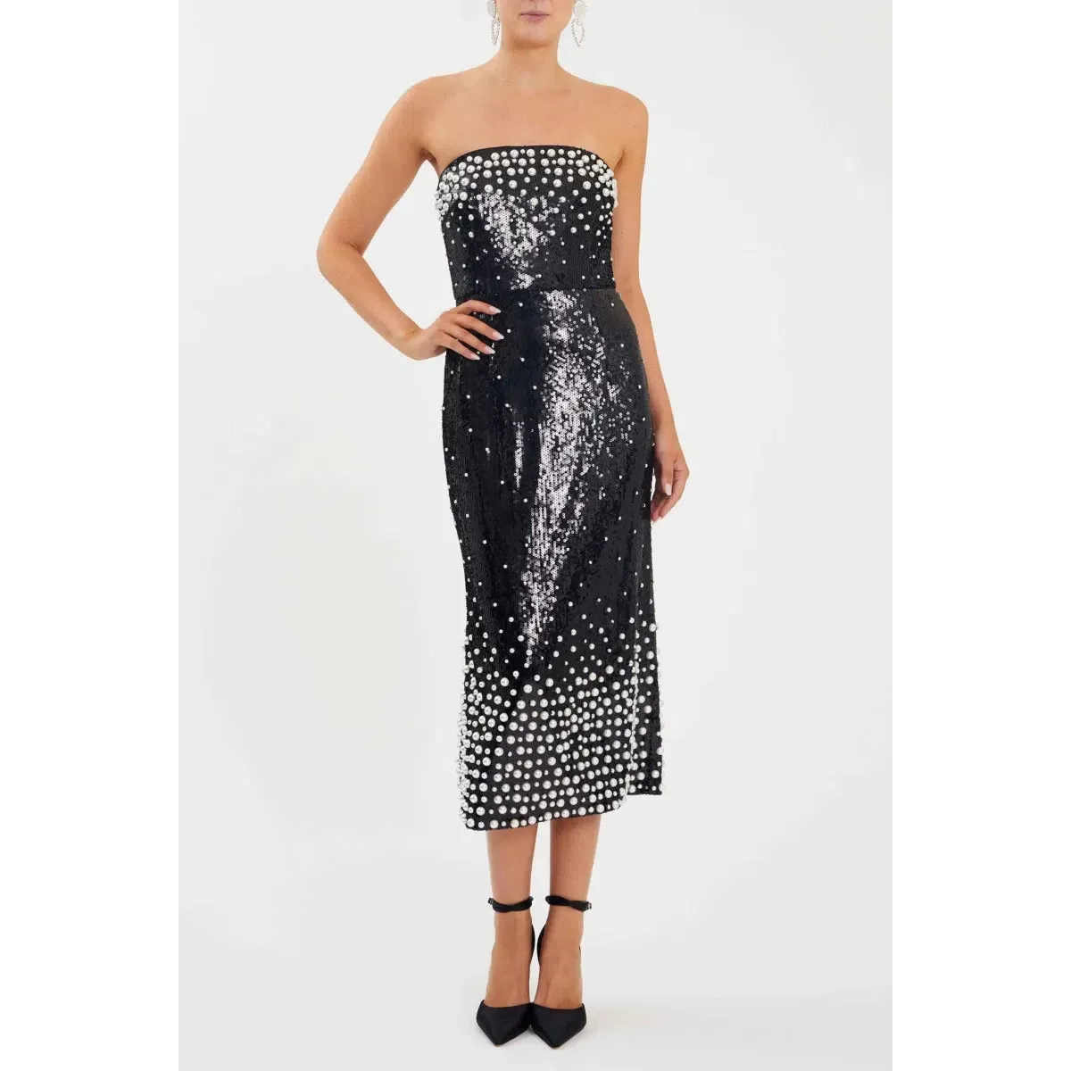 Rebecca Vallance Denise Midi Dress Black Size AU 8 - Image 1