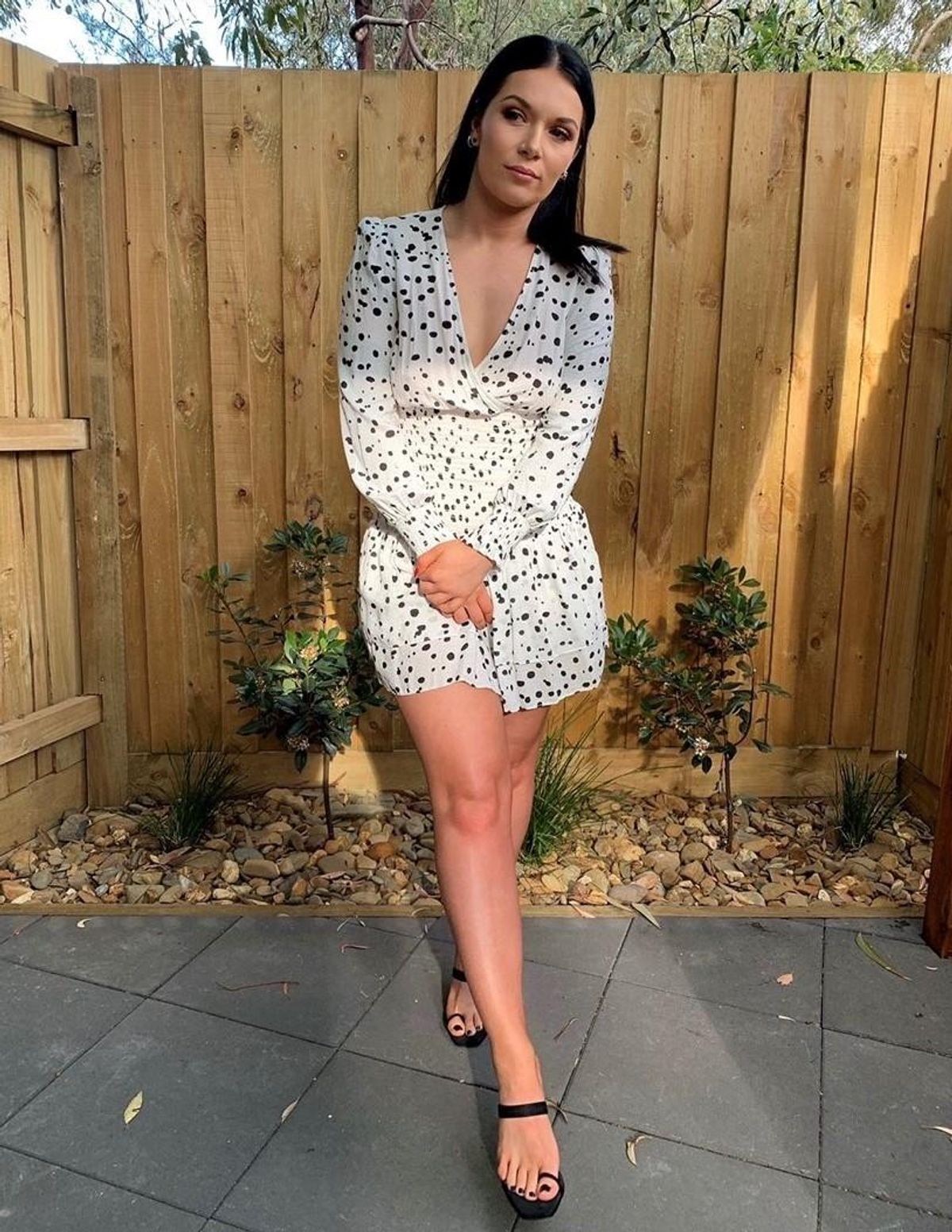 Shieke Dress - White & Black Size 6 - Image 3